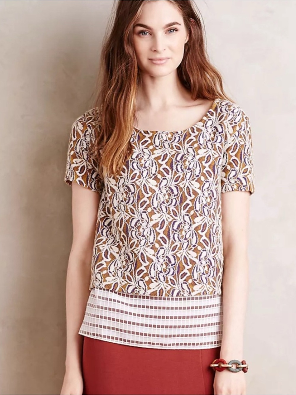 Anthropologie Atelier Camille Loggia Layered Top Medium